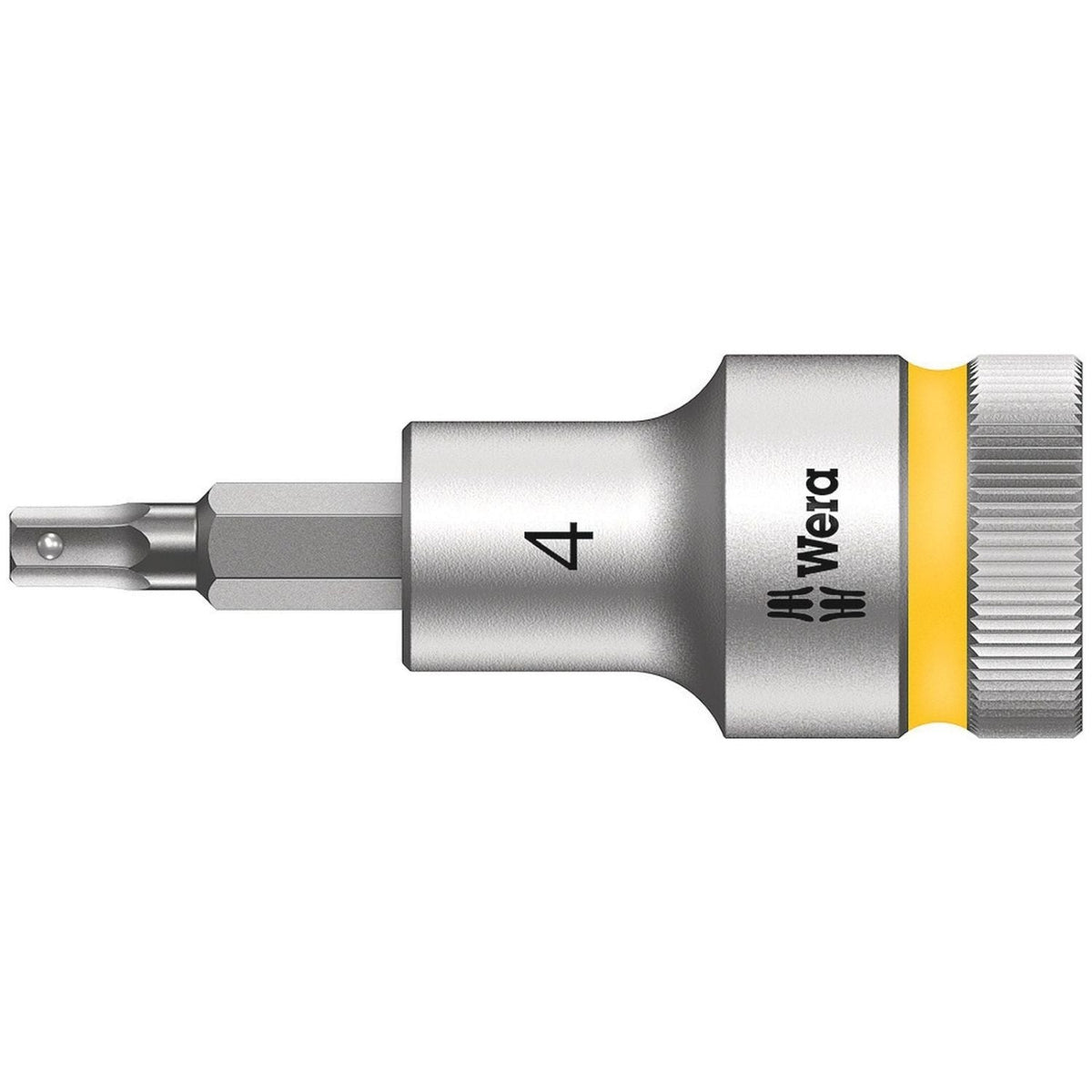 Wera 8740 C Hf Zyklop Bit Socket With 1/2-in. Drive With Holding Function, 4x60-mm.