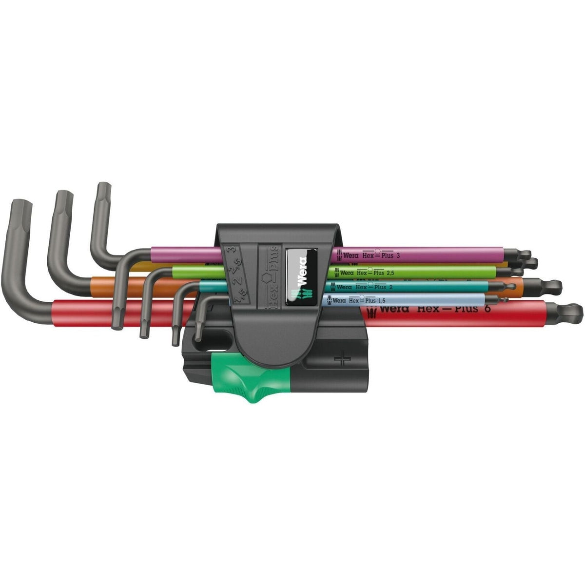 Wera 950/7 Hex-Plus Multicolour Magnet 1 L-Key Set, Metric, Blacklaser, 7-Pieces