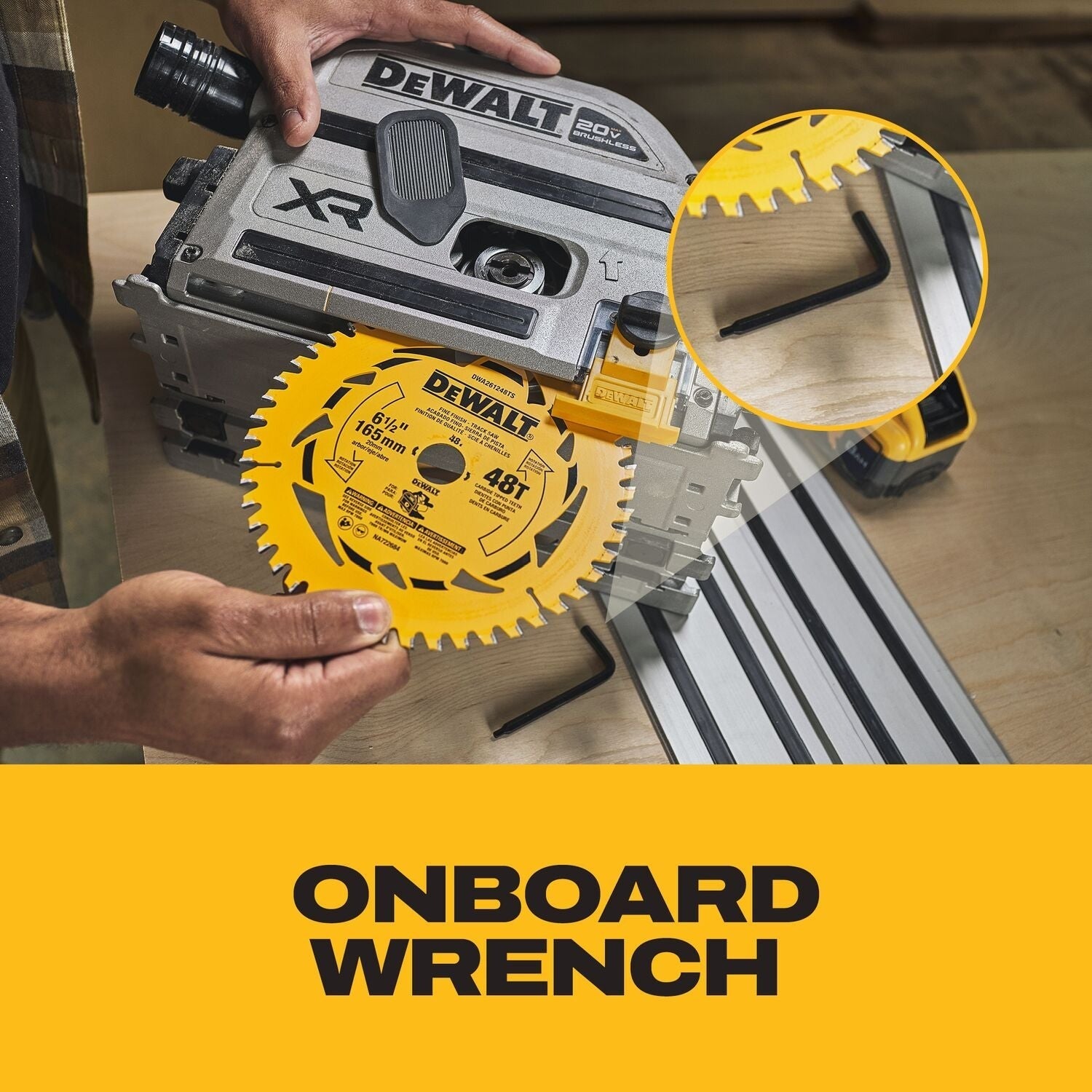 DEWALT 20v XR Cordless 6-1/2-in Track Saw 8.0Ah Kit (DCS525STWW1)