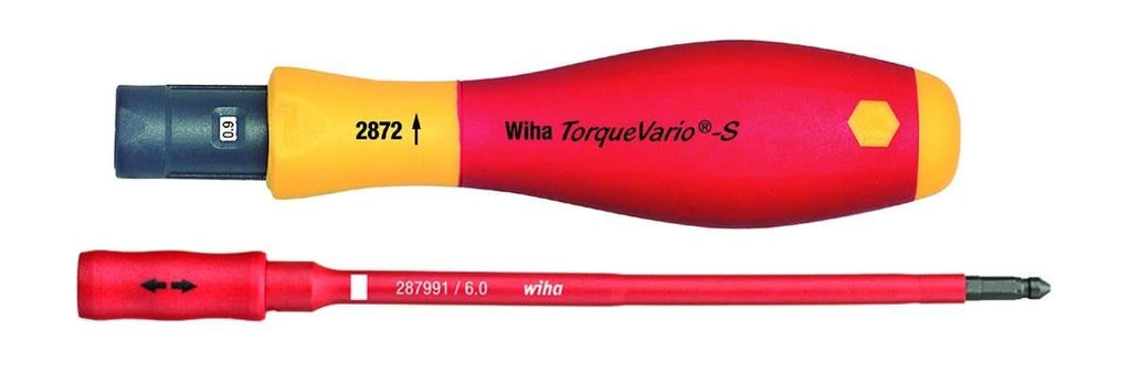 Wiha 28750 Insulated TorqueVario-S Handle 5 - 18 In/lbs with SlimLine Blade Holder