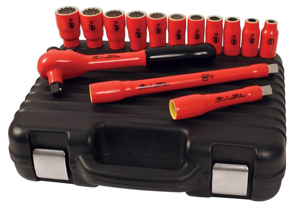 Wiha 31694 Insulated 1/2" Drive Socket 14-Piece Set Metric