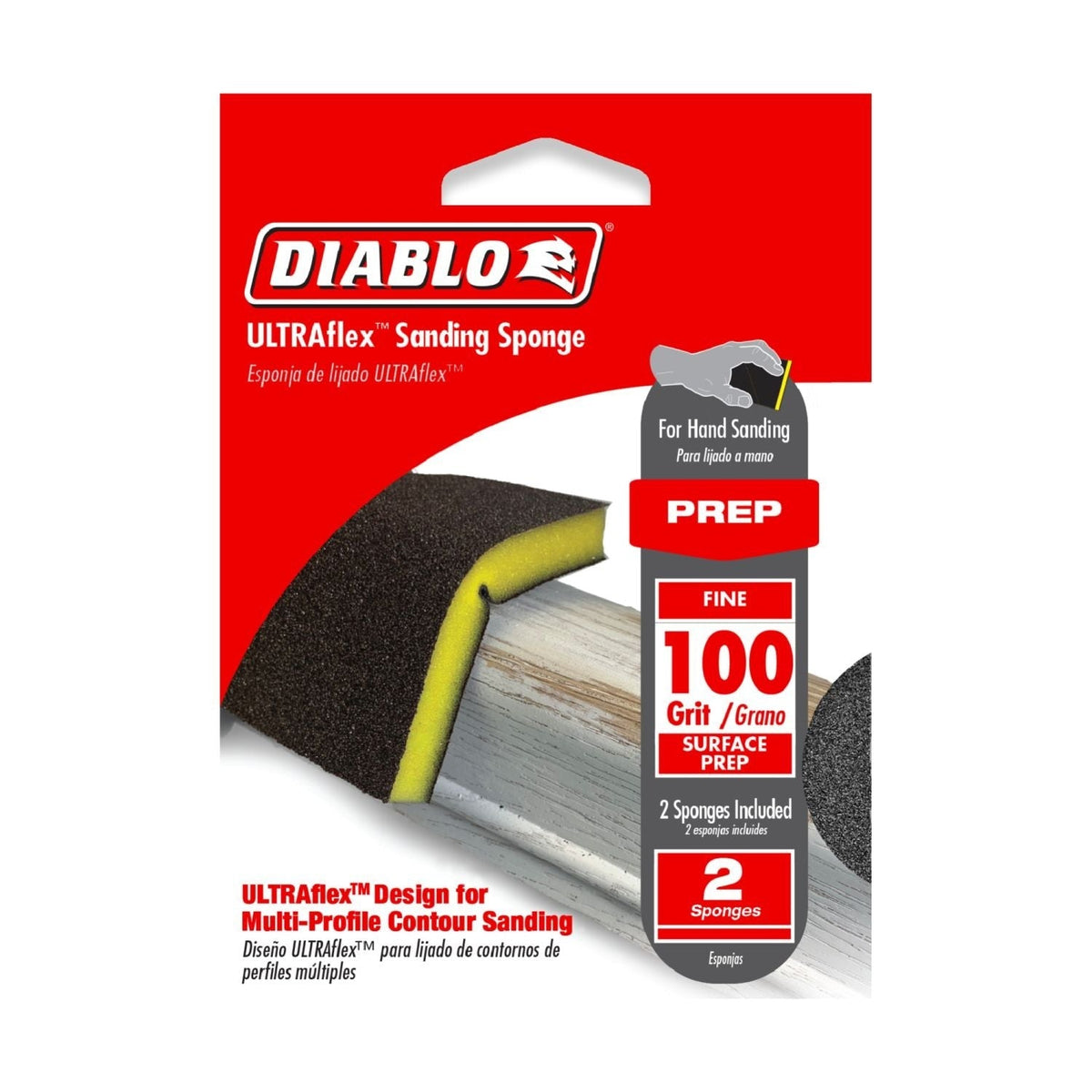 Diablo DFPFLEXFIN02G ULTRAflex 100-Grit Medium Sanding Sponge , 2-Piece