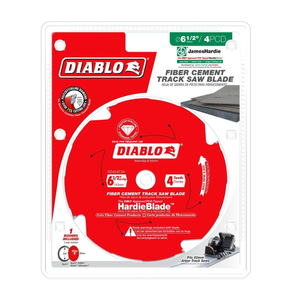 Diablo D0604TSH Diablo 6-1/2-in. 4-Teeth Track Saw Blade for JamesHardie and Fiber Cement