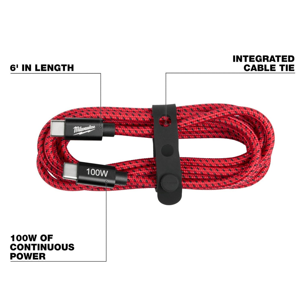 Milwaukee 48-59-2848 100W 6-f.t USB-C Charging Cable