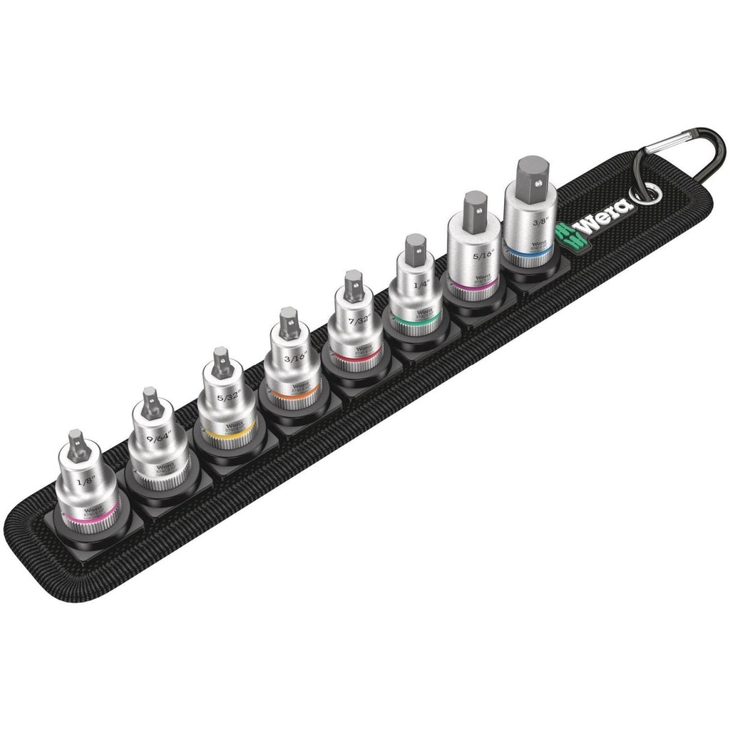 Wera Belt B Imperial 1 Zyklop In-Hex-Plus Bit Socket Set With Holding Function, 3/8-in. Drive, 8-Pieces