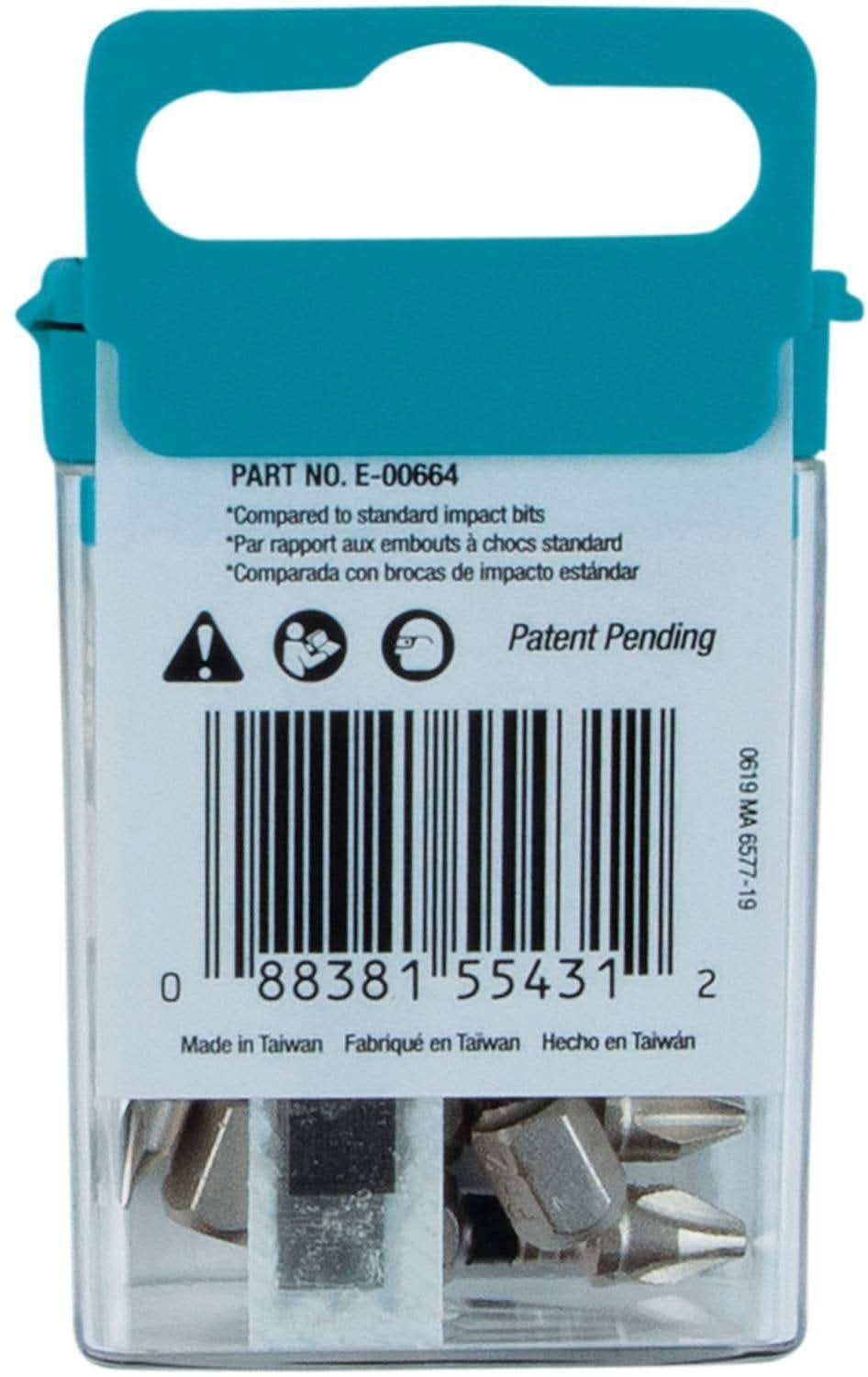 Makita E-00664 Impact XPS #2 Phillips 1" Insert Bit, 15/pk