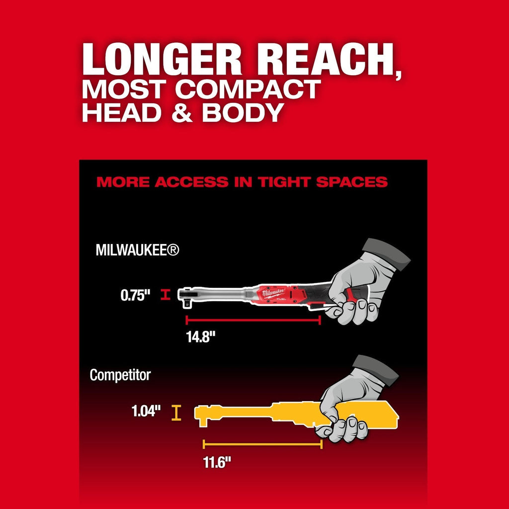 Milwaukee M12 FUEL 1/2-in. Extended Reach Ratchet (3055-20)