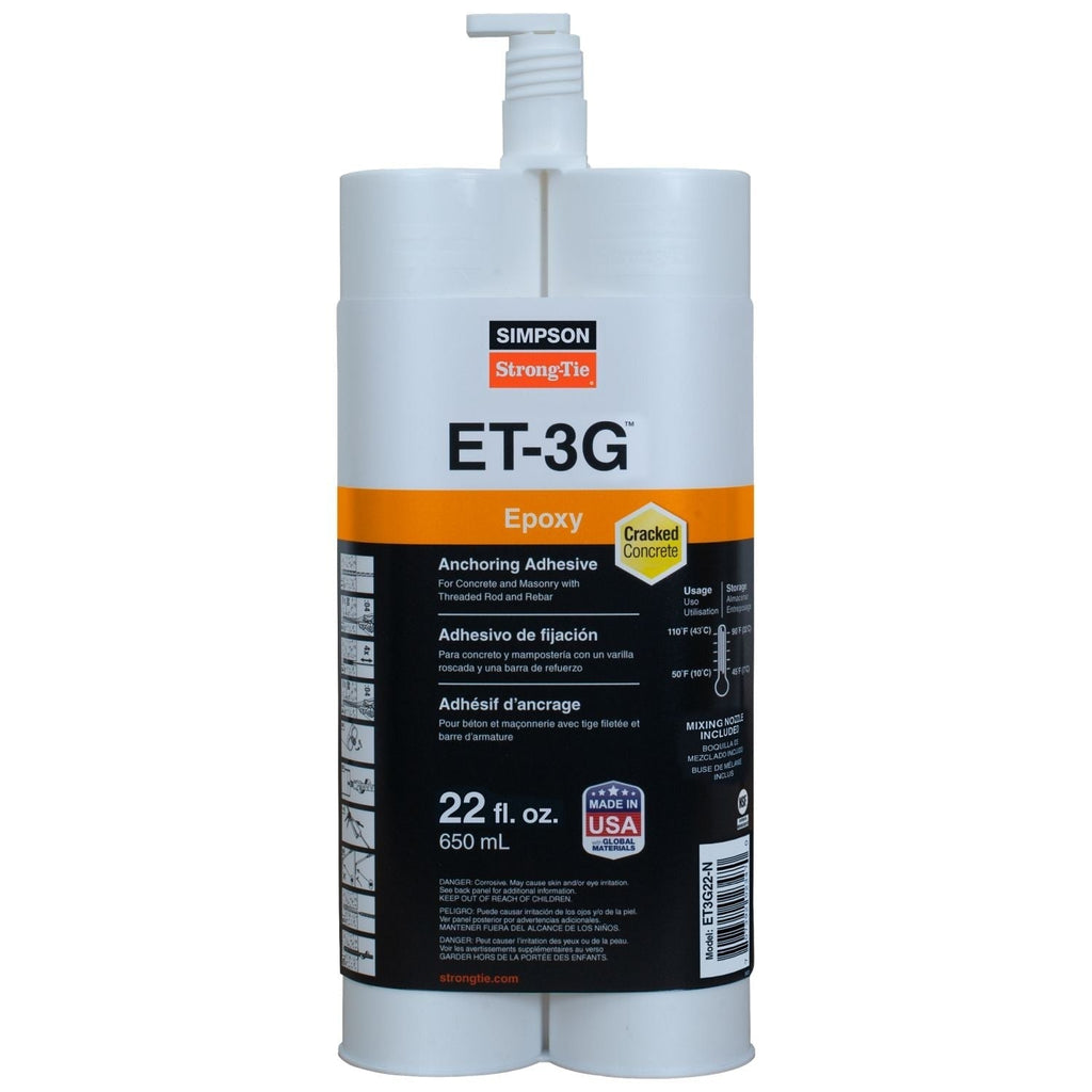 Simpson Strong-Tie ET-3G 22-oz. Epoxy Adhesive Cartridge w/ Nozzle and Extension (ET3G22-N)