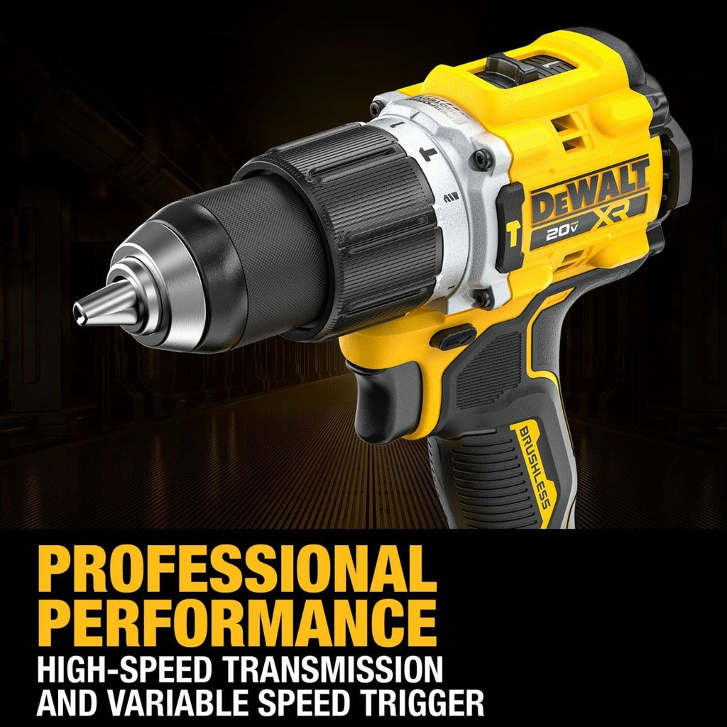 DeWALT DCD806B 20V MAX XR Brushless Cordless 1/2-in. Hammer Drill w/ POWERSTACK 3.5Ah Battery & Charger Starter Kit