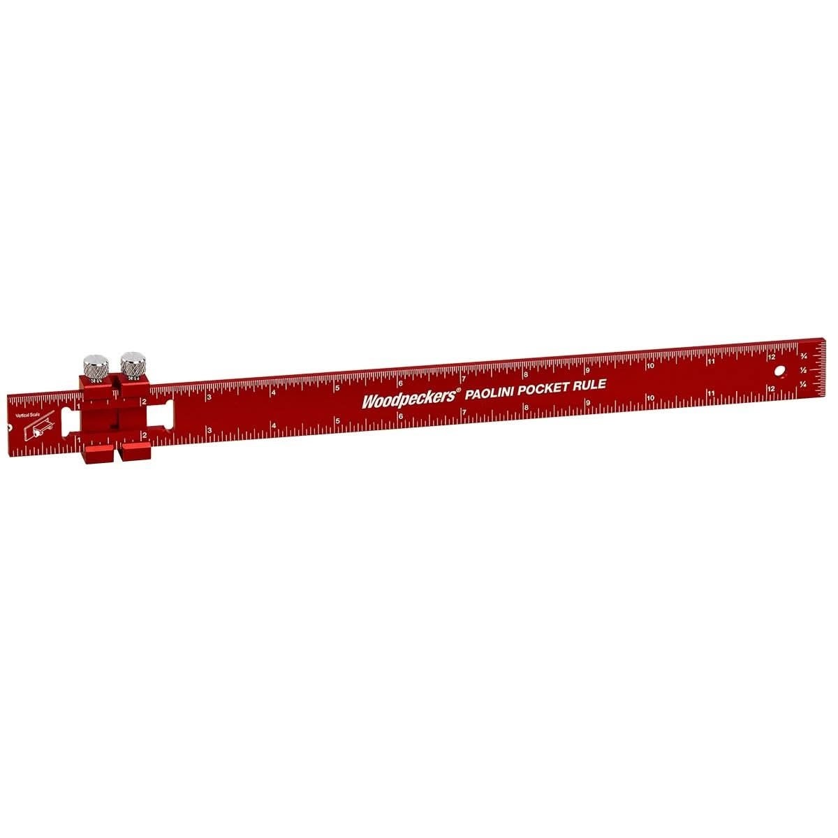Woodpeckers PPR-12300-19 Paolini Pocket Rule, 12"/300mm Aluminum