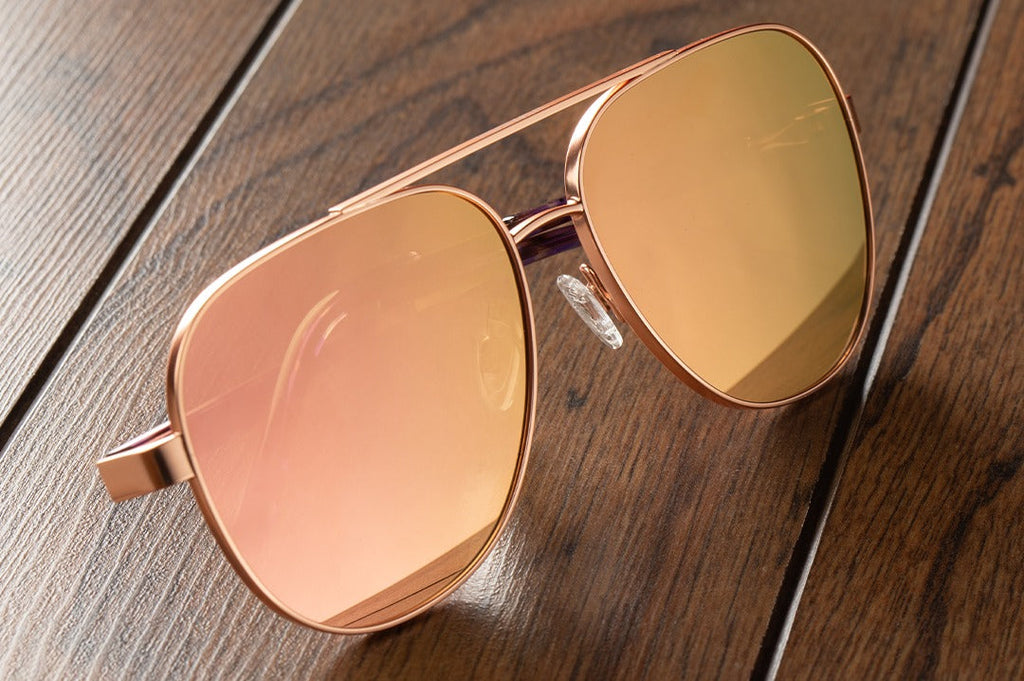 Heat Wave Incline Velvet Tortoise Frame Rose Gold Lens Sunglasses