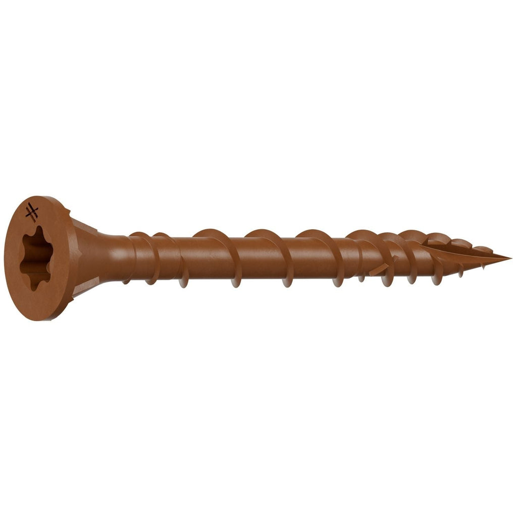 Simpson Strong-Tie DSVR158MB Deck-Drive DSV WOOD Screw, #8 x 1-5/8-in. T-25, Flat Head, Quik Guard, Red, 1750-Pack