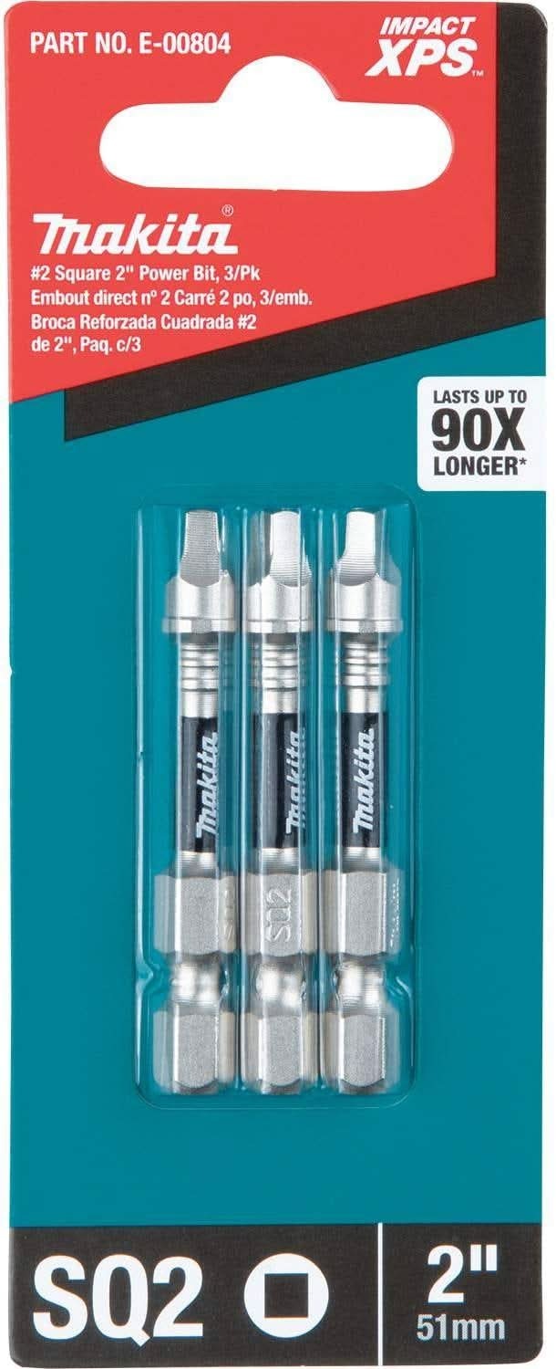 Makita E-00804 Impact XPS #2 Square 2" Power Bit, 3/pk