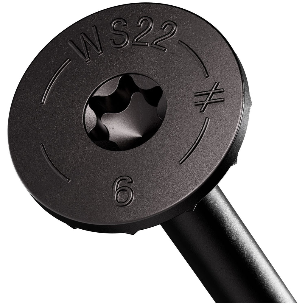 Simpson Strong-Tie SDWS22600DBB Strong-Drive SDWS TIMBER Screw (Exterior Grade), 0.220-in. x 6-in. T40, Black, 500-Pack