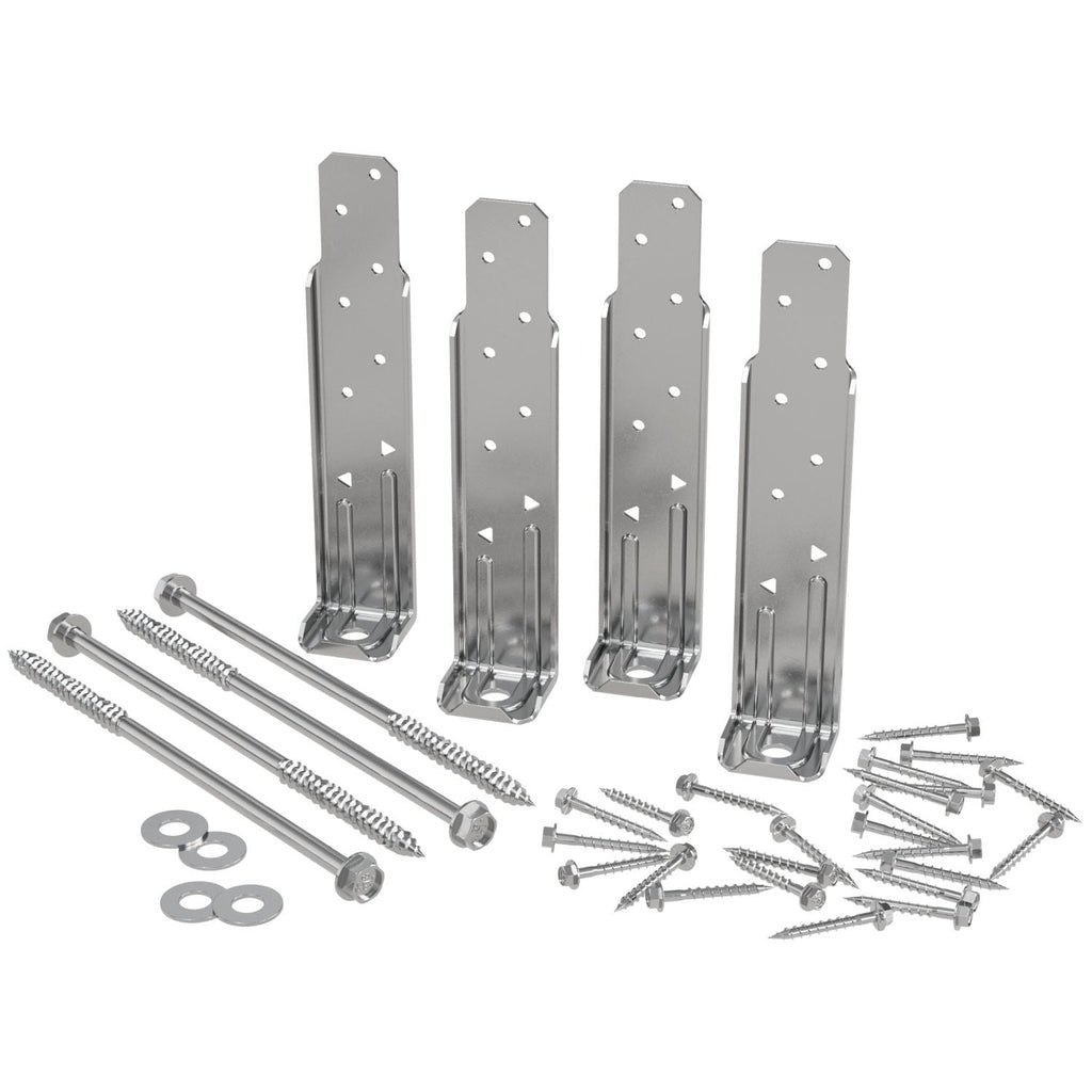 Simpson Strong-Tie DTT1SS-KT DTT1SS Stainless-Steel Deck Tension Tie Kit for 2x with Screws, 4-Pack