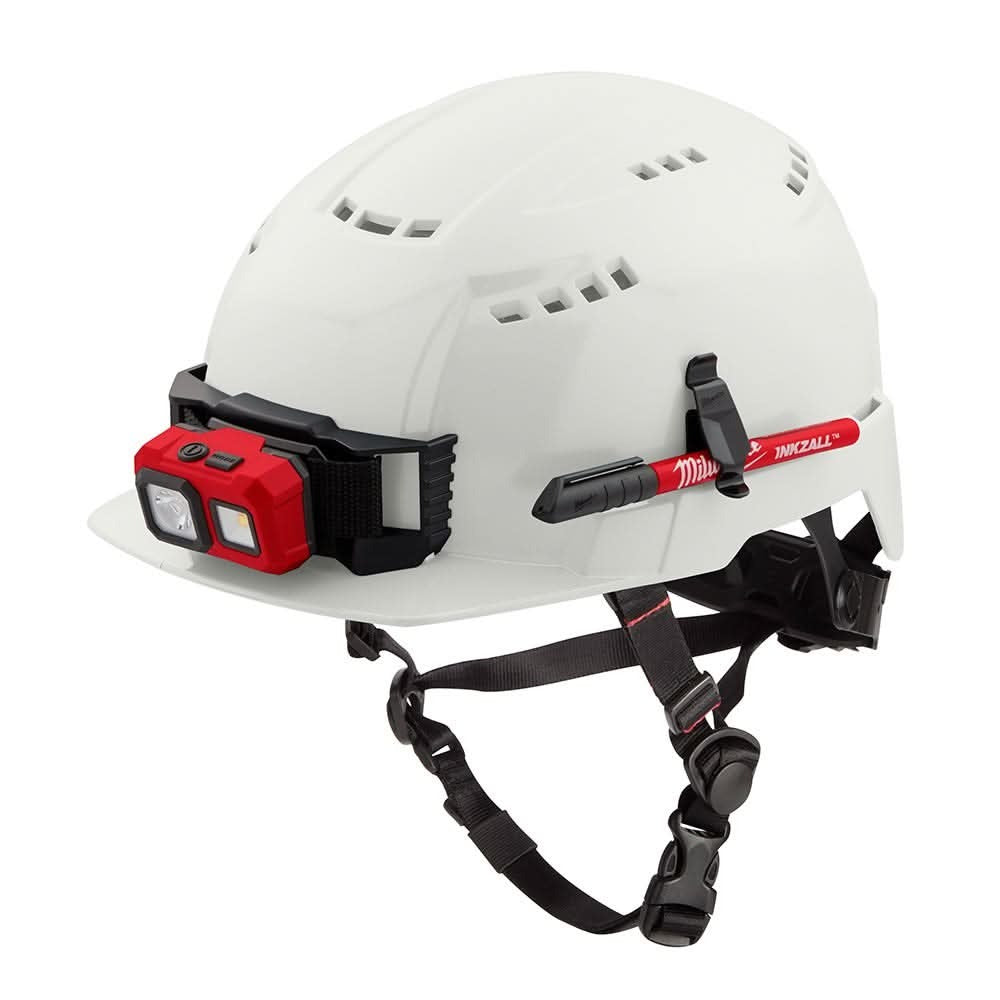 Milwaukee 48-73-1320 White Front Brim Vented Safety Helmet - Type 2, Class C