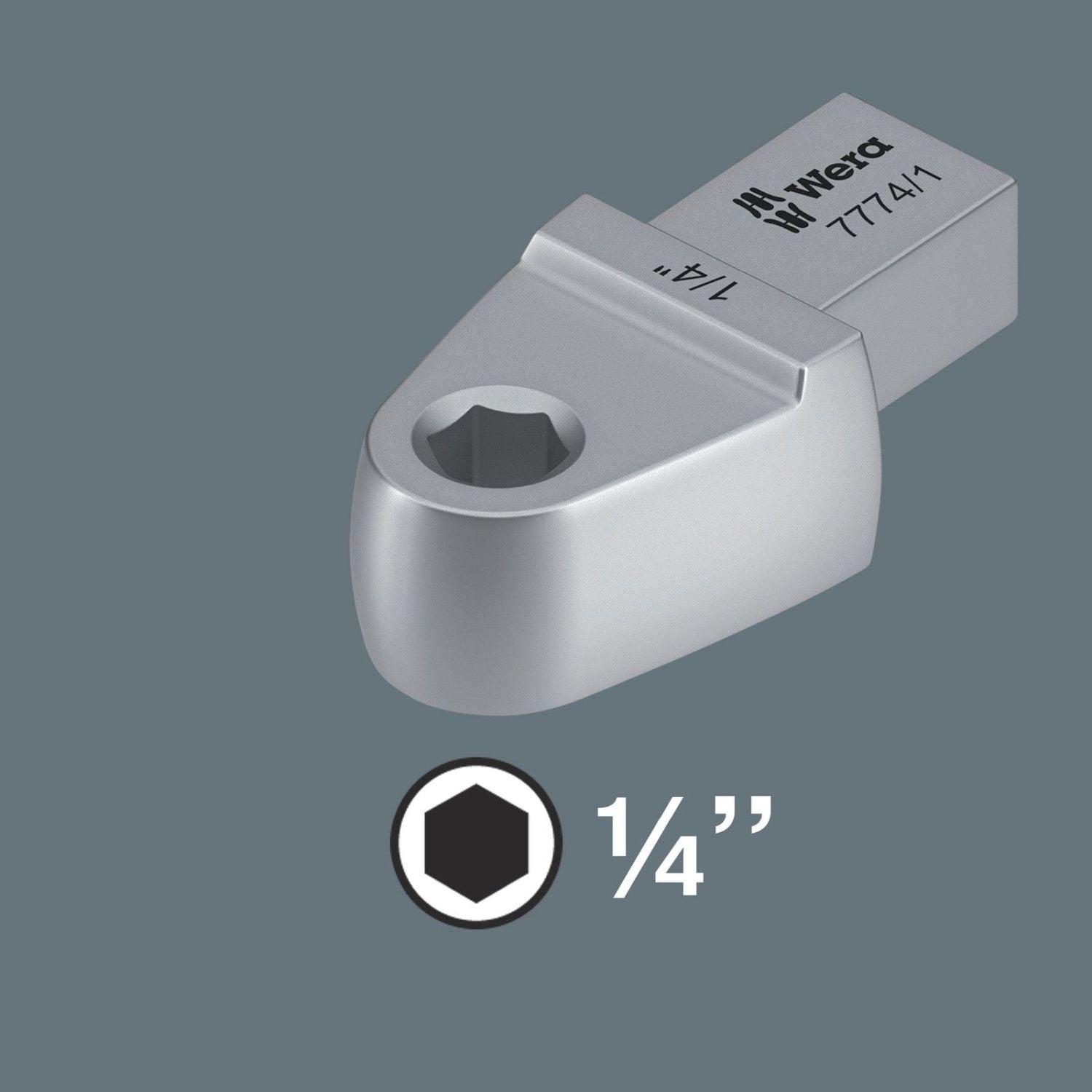 Wera 7774/1 Bit Adapter Insert, 1/4-in., 9X12-mm., 9X12x1/4-in.x42-mm.