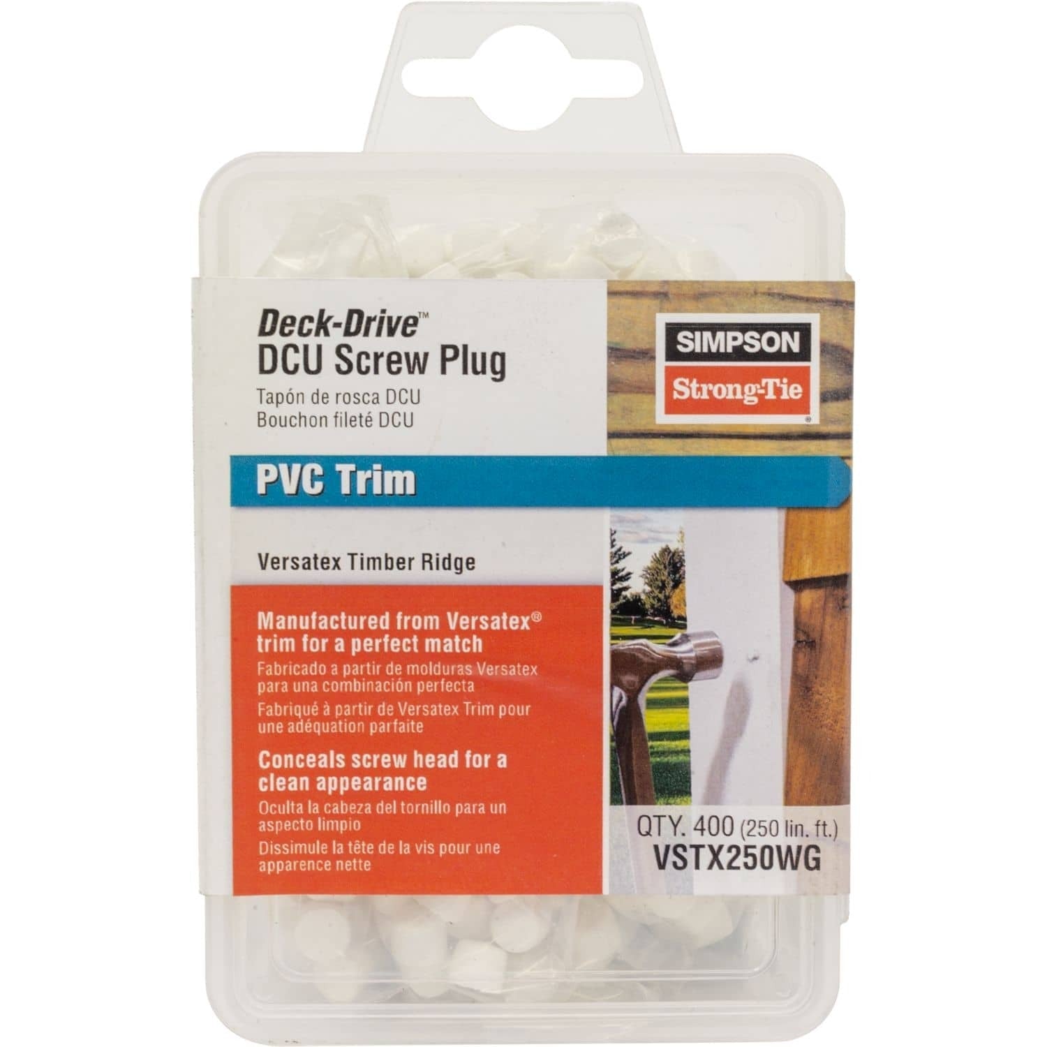 Simpson Strong-Tie VSTX250WG Deck-Drive DCU Screw Plug, Versatex Timber Ridge, 400-Pack