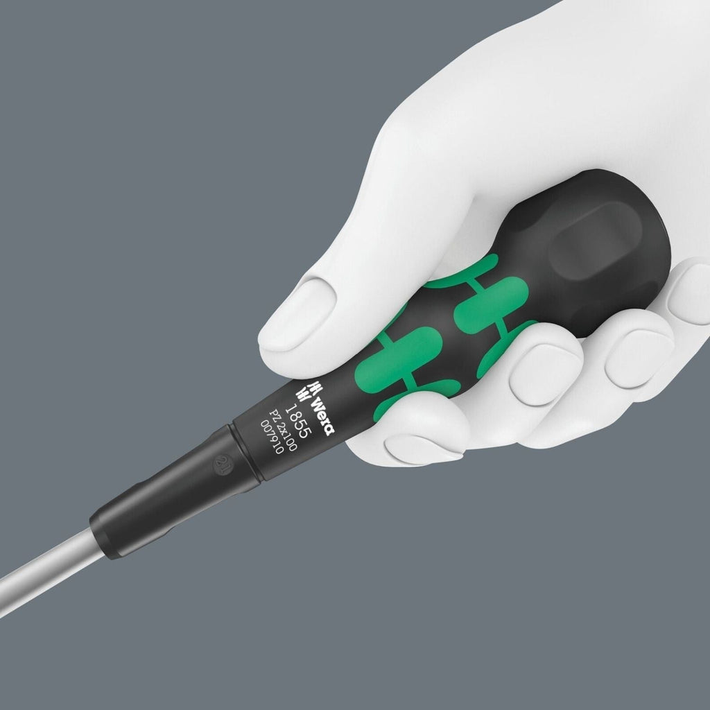 Wera 1855 Pz Kraftform Ball-Grip Pozidriv-Head Screwdriver, Pz 2x100-mm.