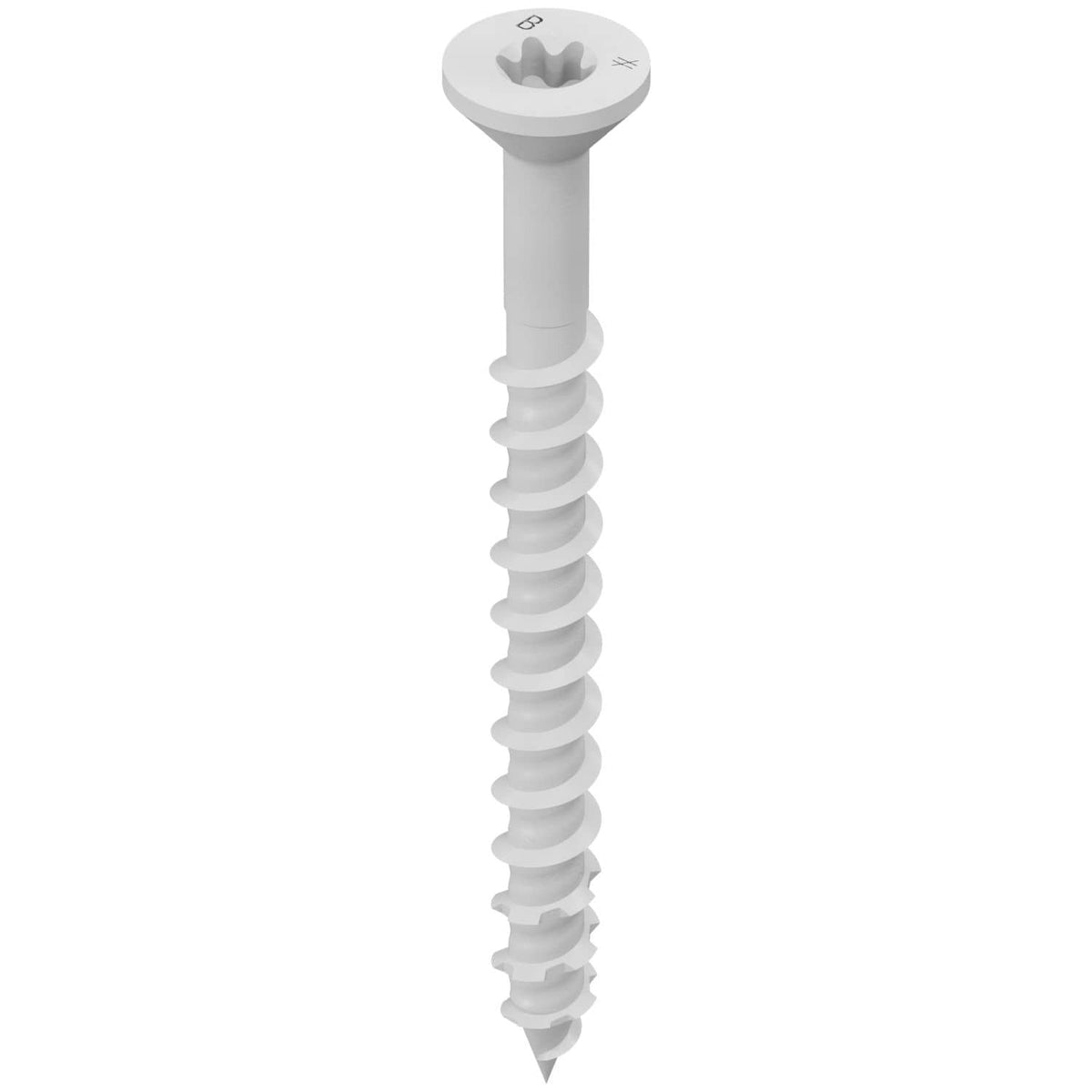 Simpson Strong-Tie TNTW18214TF Titen Turbo, 3/16-in. x 2-1/4-in. 6-Lobe Flat-Head Concrete and Masonry Screw, White, 100-Pack