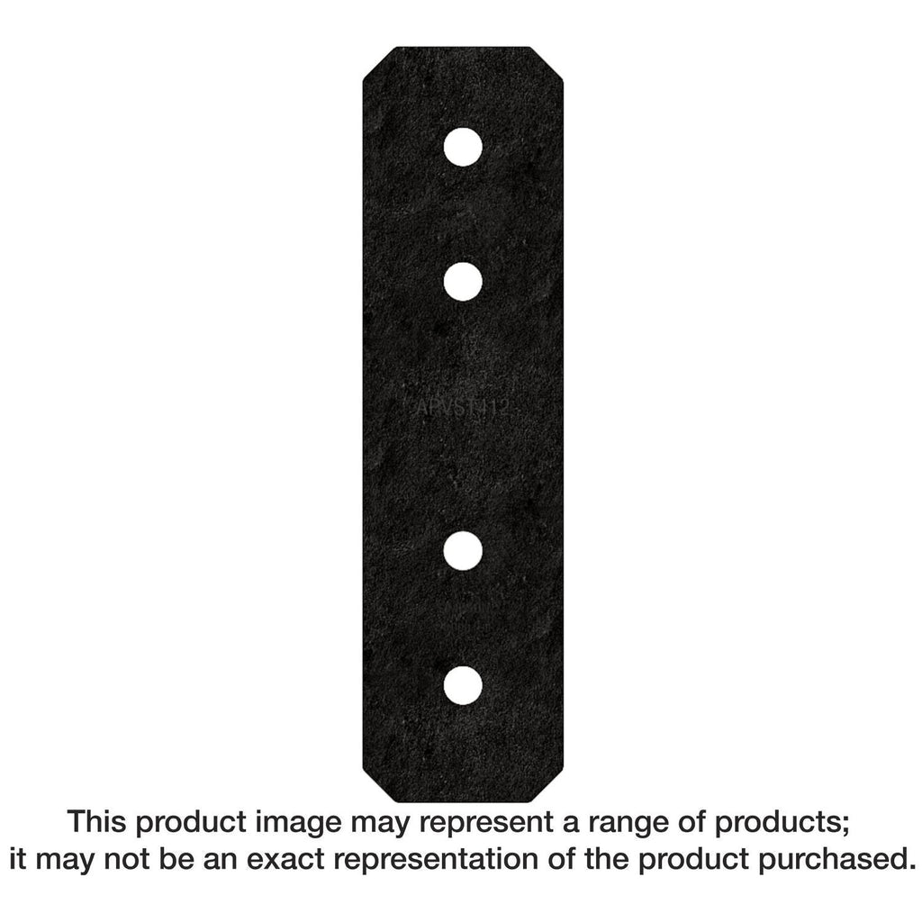 Simpson Strong-Tie APVST412 Outdoor Accents Avant Collection 3-in. x 11-1/4-in. ZMAX, Black Powder-Coated Strap for 4x