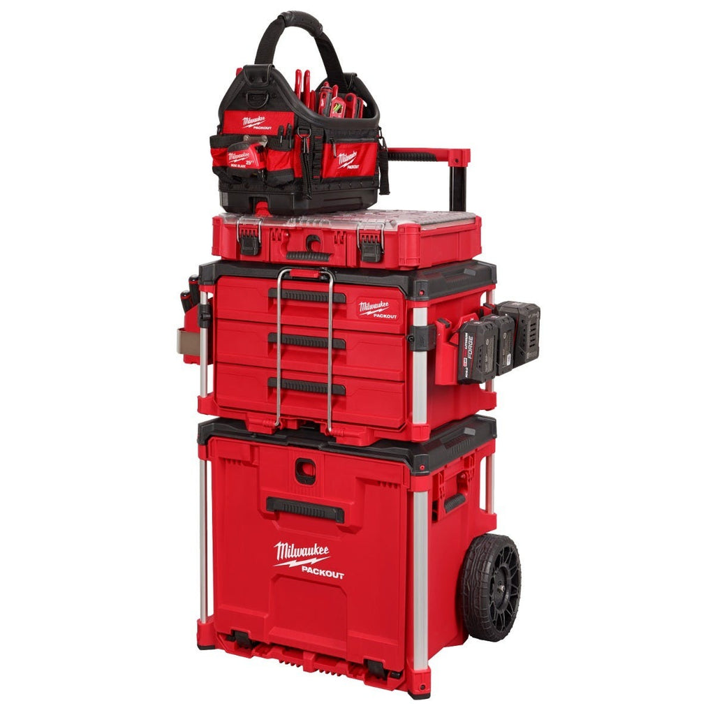 Milwaukee 48-22-8420 PACKOUT Rolling Drawer Tool Box & 48-22-8444 PACKOUT 4-Drawer Tool Box