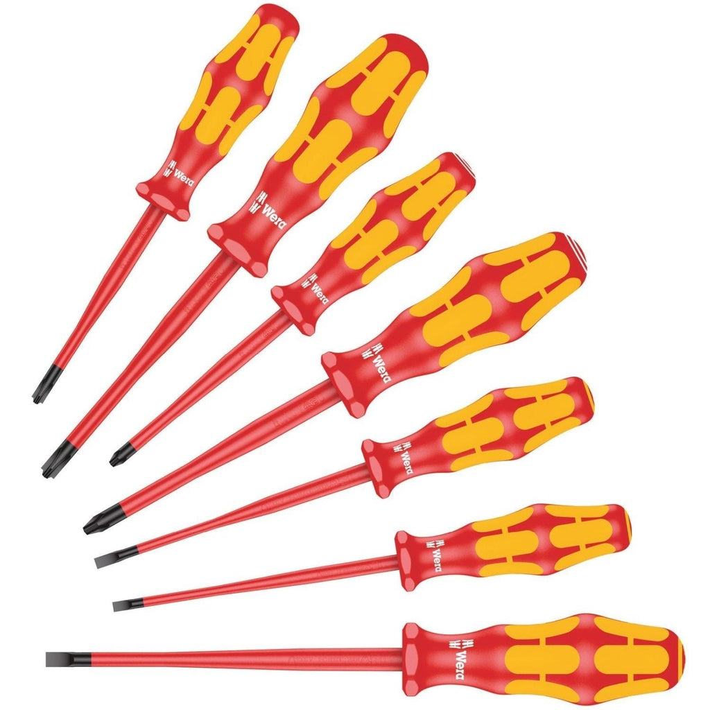 Wera 160 Iss/7 Screwdriver Set Kraftform Plus Series 100. With Reduced Blade Diameters And Smaller Handle Diameters, 7-Pieces