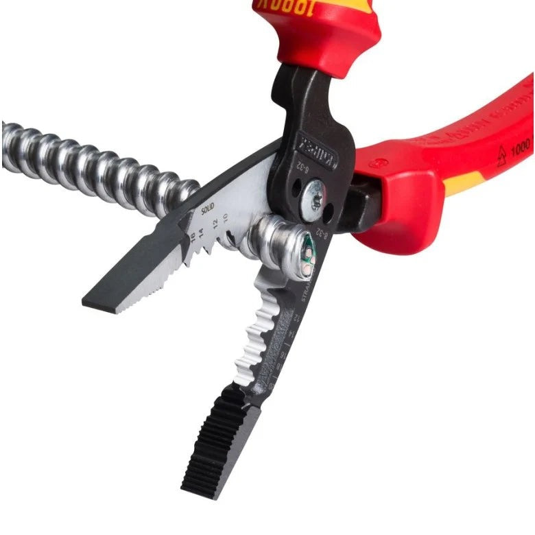 Knipex 8-in Forged Wire Stripper 20-10 AWG-1000V Insulated (13 78 8 SBA)