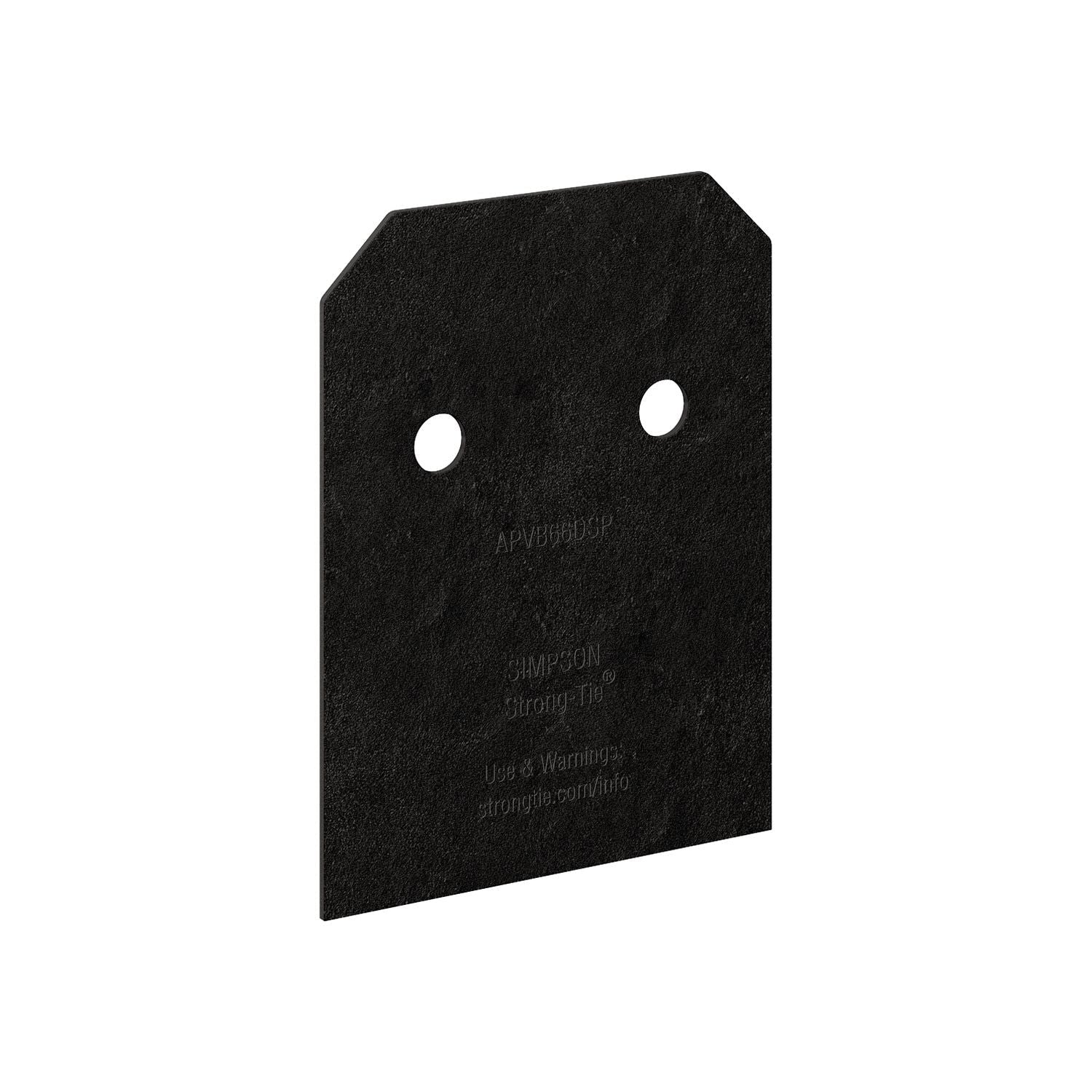 Simpson Strong-Tie APVB66DSP Outdoor Accents Avant Collection ZMAX, Black Post Base Side Plate for 6x, 2-Pack