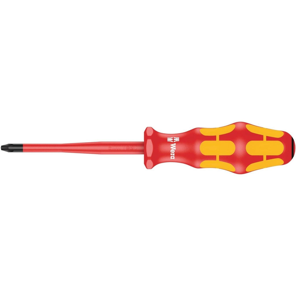 Wera 165 Is Pz VDE Insulated Screwdriver With Reduced Blade Diameter For Pozidriv Screws, Pz 2x100-mm.
