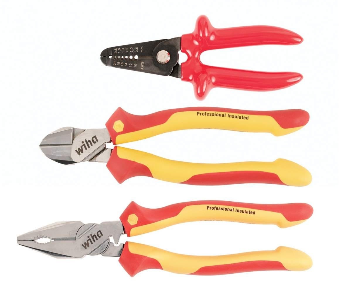 Wiha 32863 Insulated Pliers & Cutters 3-Piece Set