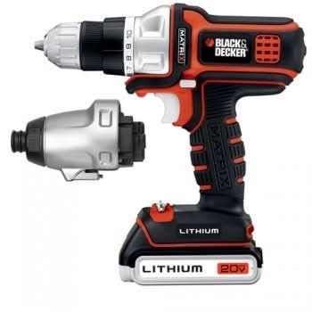 Black & Decker BDCDMT120IA MATRIX 20V MAX Lithium Drill/Driver + Impact Driver Combo Kit