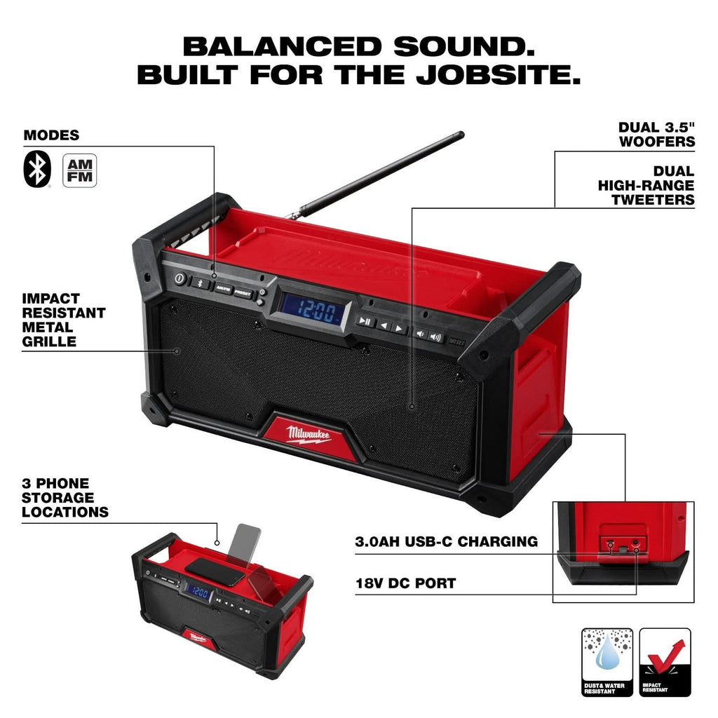 Milwaukee M18 Bluetooth Jobsite Radio, Tool Only (PROMO)