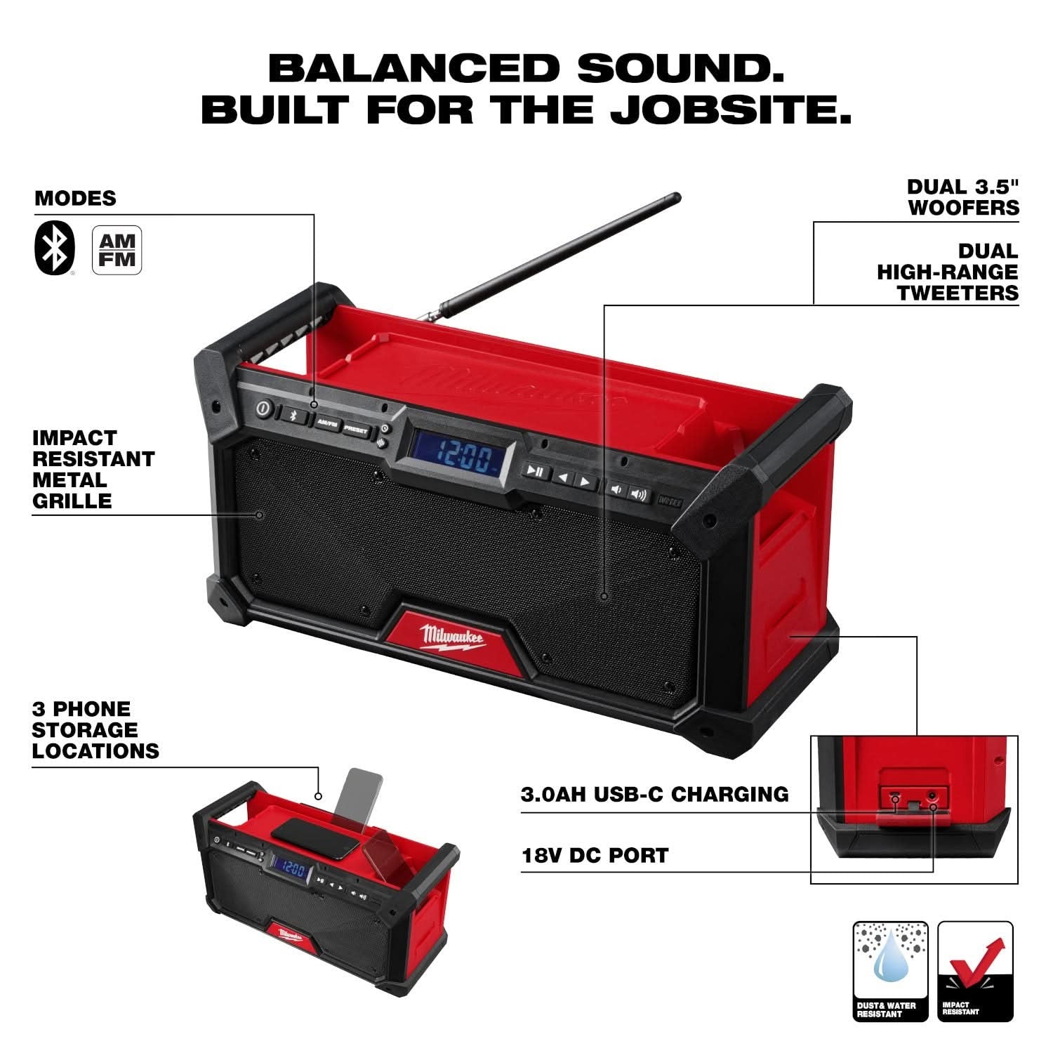 Milwaukee M18 Bluetooth Jobsite Radio, Tool Only (PROMO)
