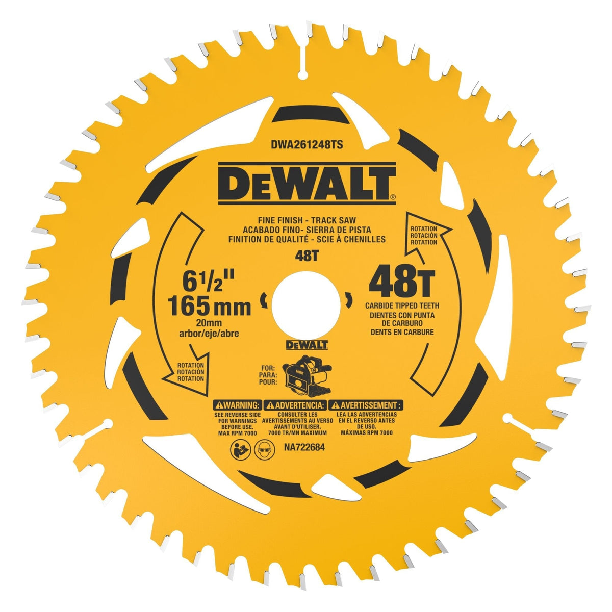 DEWALT 6-1/2-in. 48-Tooth Fine Finish Track Saw Blade (DWA261248TS)