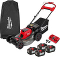 Milwaukee 2823-22HD M18 FUEL 21" Self-Propelled Dual Battery Mower with Cover + 2 M18 REDLITHIUM HIGH OUTPUT HD12.0 Battery Packs