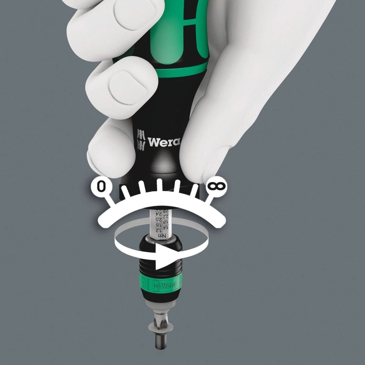 Wera Series 7400 Kraftform Adjustable Torque Screwdrivers (0.1-3.0 Nm) With Rapidaptor Quick-Release Chuck, 7440x0.3-1.2 Nm