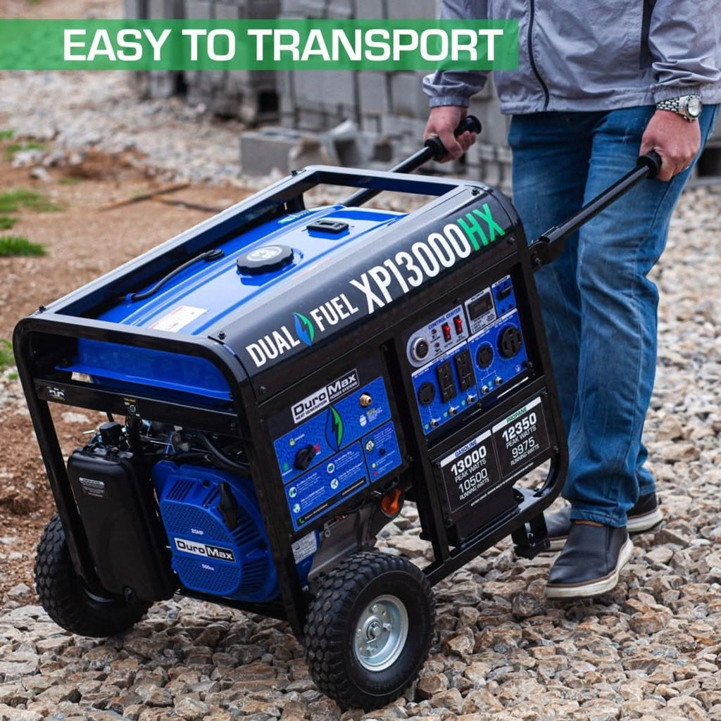 DuroMax XP13000HX 13000-Watt 500cc Dual Fuel Gas Propane Portable Generator with CO Alert
