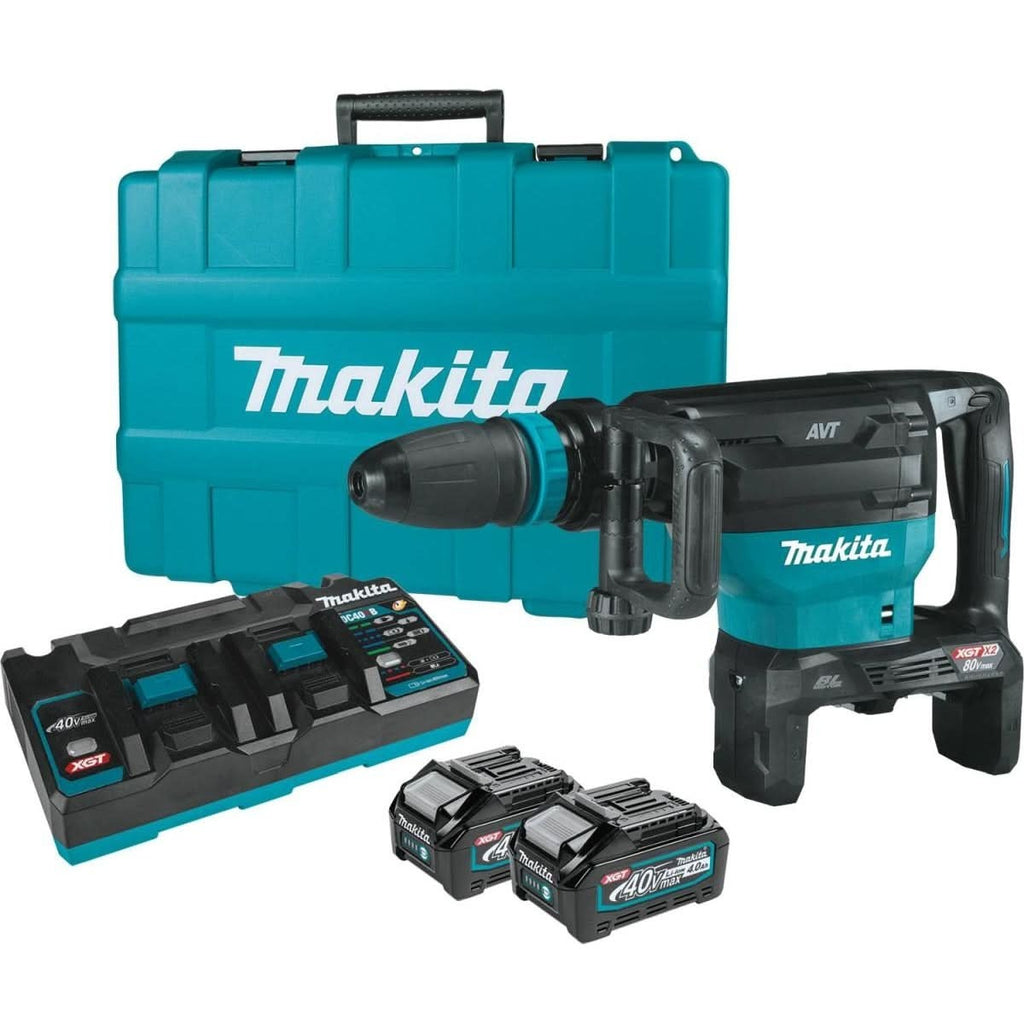 Makita GMH02PM 80V max (40V max X2) XGT Brushless 28 lb. SDS-MAX AVT AWS-Capable Demolition Hammer 4.0Ah Kit