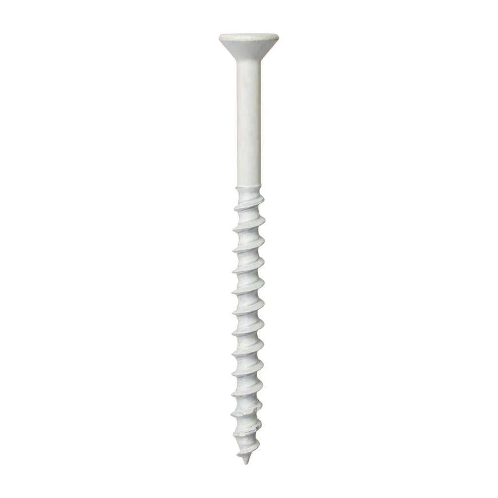 Simpson Strong-Tie TNTW18234TFC8 Titen Turbo, 3/16-in. x 2-3/4-in. 6-Lobe Flat-Head Concrete and Masonry Screw, White, 8-Pack