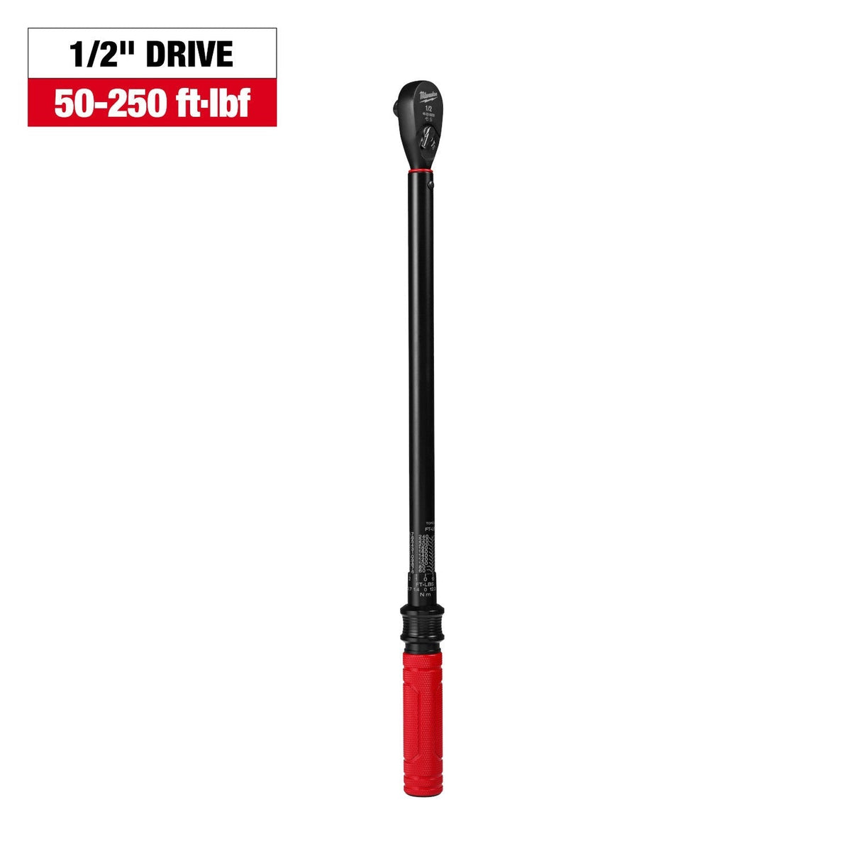 Milwaukee 48-22-9203 1/2-in. Drive Click Torque Wrench, 50-250 ft·lb