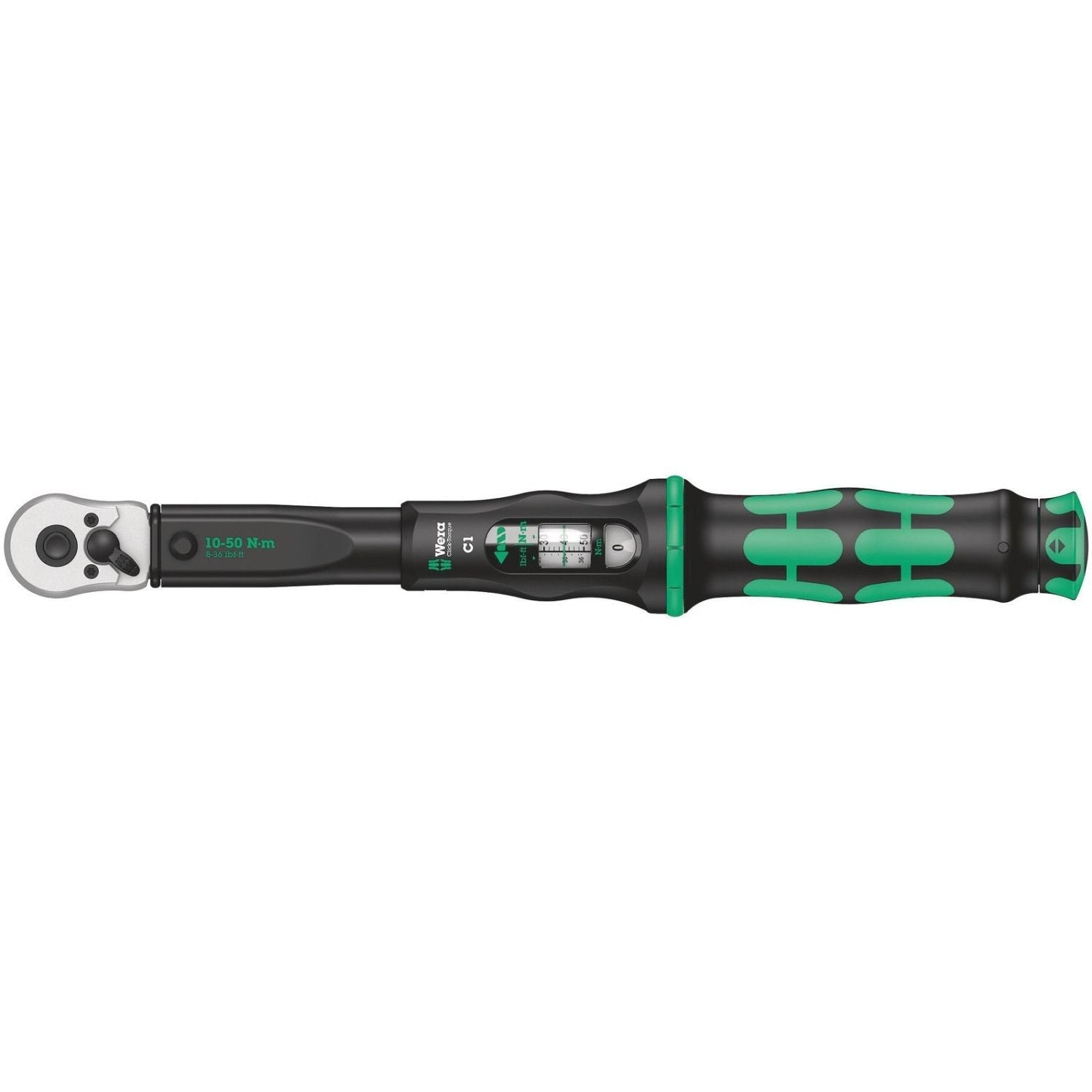 Wera Click-Torque C 1 Torque Wrench With Reversible Ratchet, 10-50 Nm, 1/2-in.x10-50 Nm