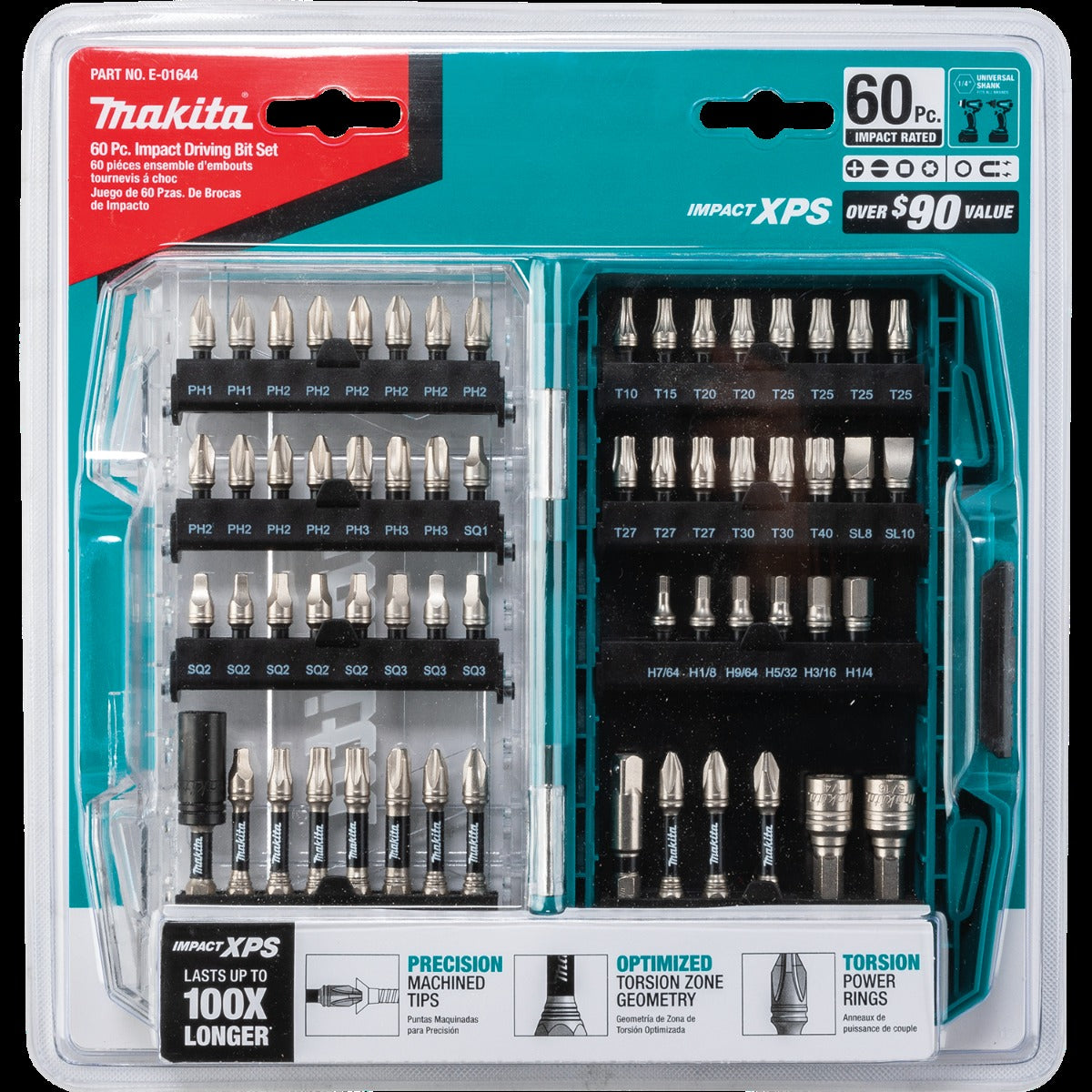 Makita E-01644 Impact XPS 60 Pc. Impact Bit Set