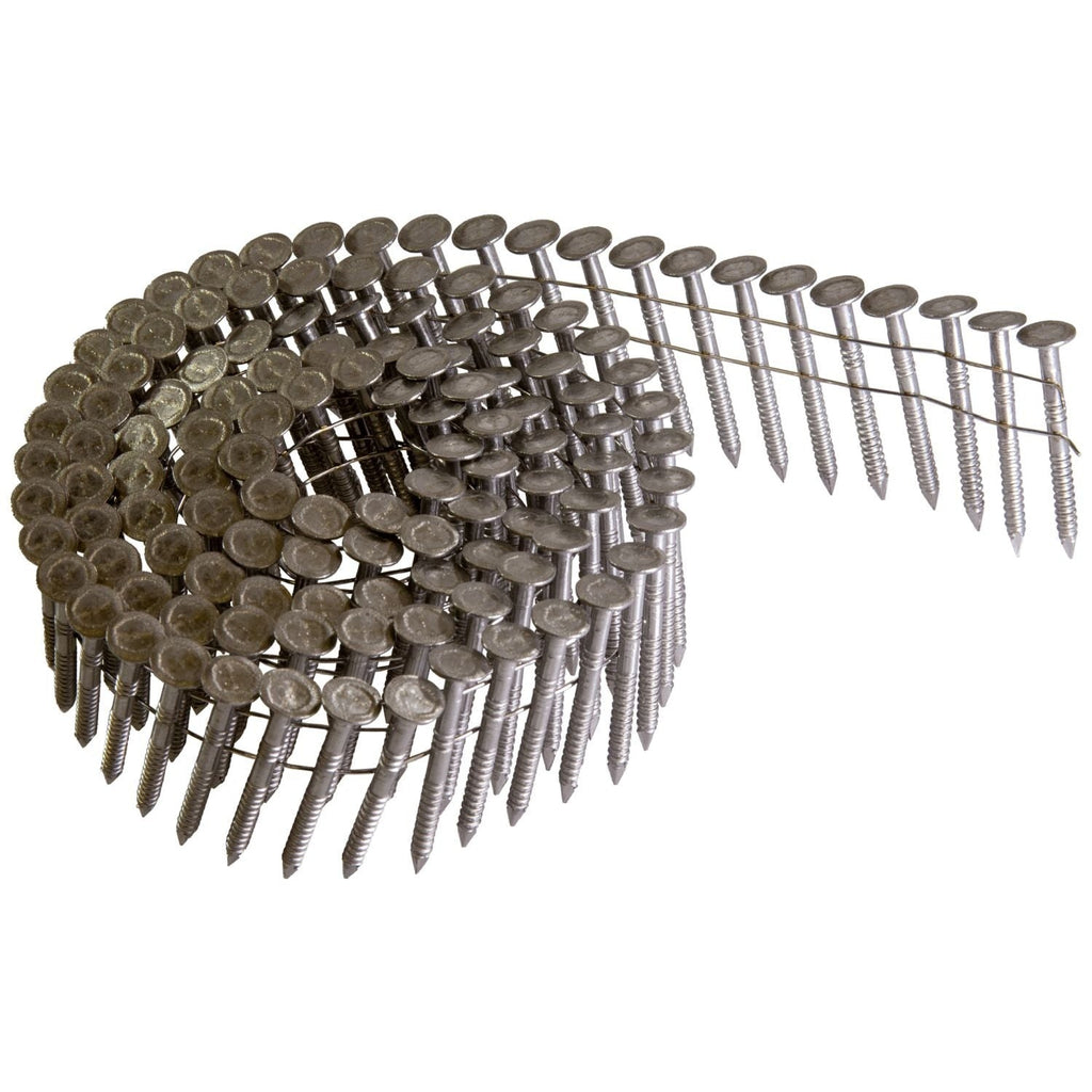 Simpson Strong-Tie S11A150RNBP 15° Wire Coil, Full Round Head, Ring-Shank Roofing Nail, 1-1/2-in. Type 304, 600-Pack