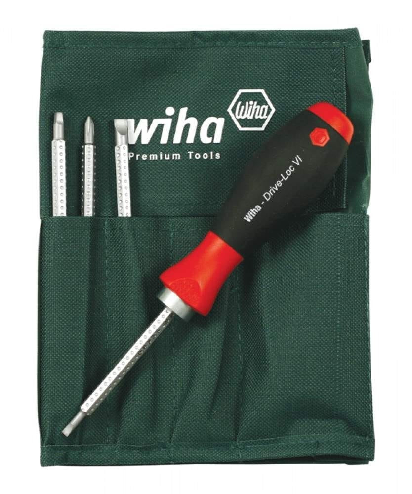 Wiha 28194 Drive-Loc VI Slot/Ph/Sq in Pouch 5 Piece Set
