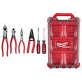 Milwaukee MT500-6P 6-Piece Dipped Grip Pliers, Wire Stripper, & Cushion Grip Screwdrivers PACKOUT Low-Profile Compact Organizer Set