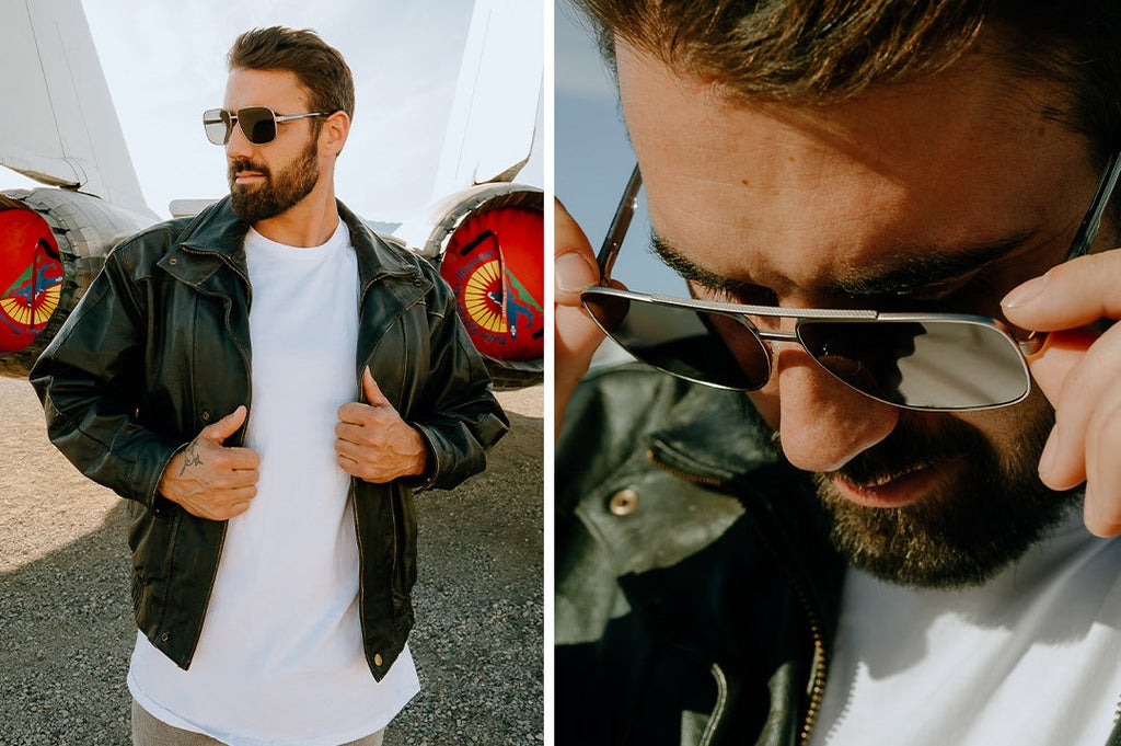 Heat Wave Nimitz Gun Metal Frame BLACK Lens Sunglasses