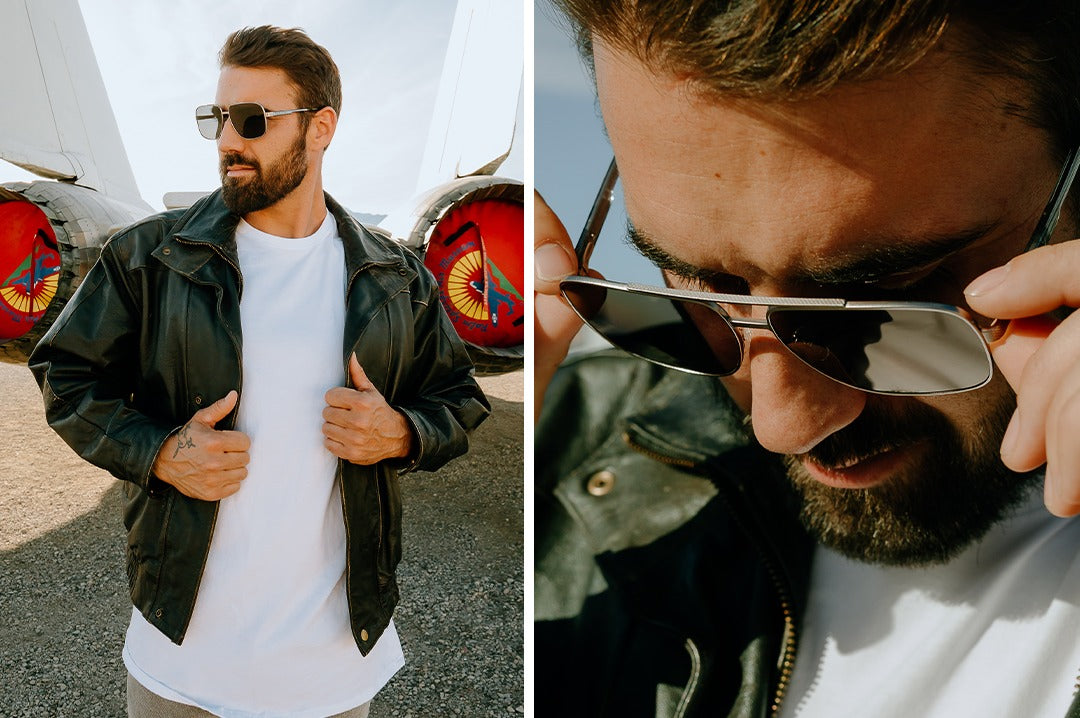 Heat Wave Nimitz Gun Metal Frame BLACK Lens Sunglasses