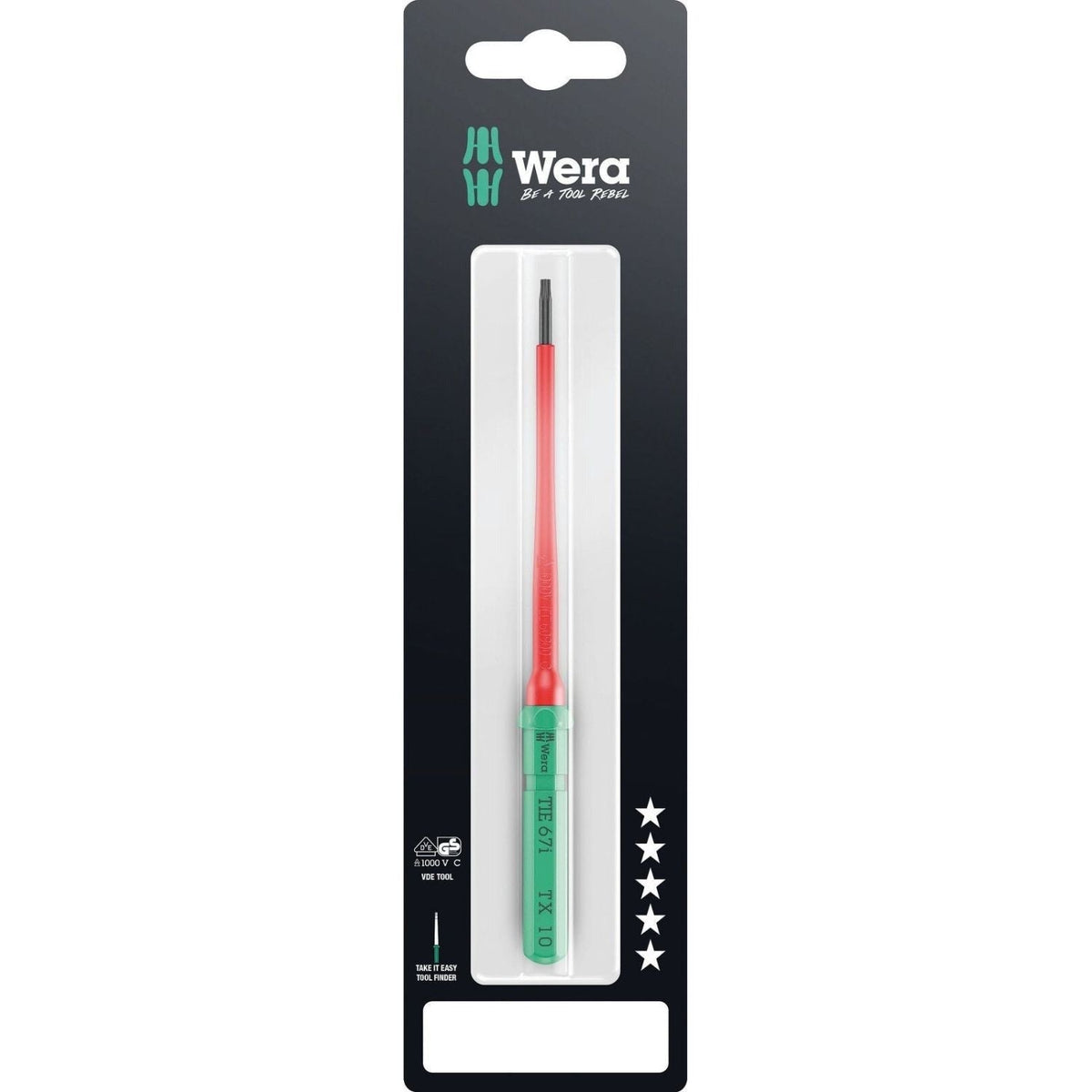 Wera Kraftform Kompakt VDE 67 I Torx Take It Easy SB, Torx 10x157-mm.