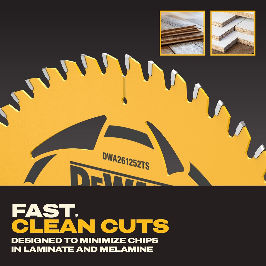 DEWALT 6-1/2-in. 52-Tooth Laminate And Melamine Track Saw Blade (DWA261252TS)